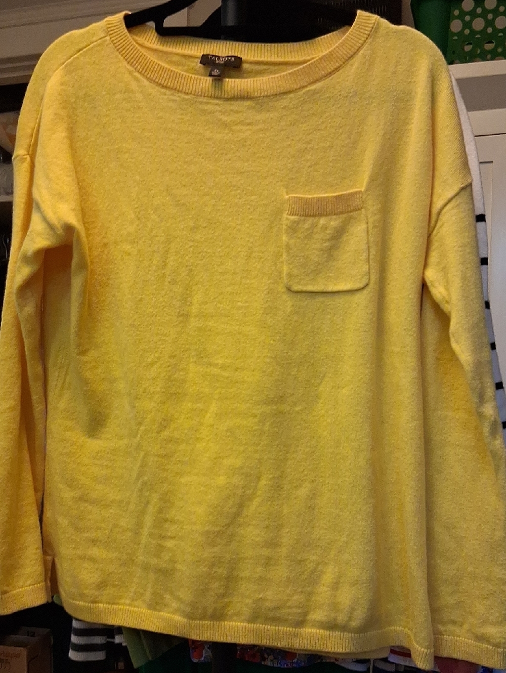LIKE NEWTalbots Bright Yellow Crewneck Sweater  Cotton/ Cashmere Blend
